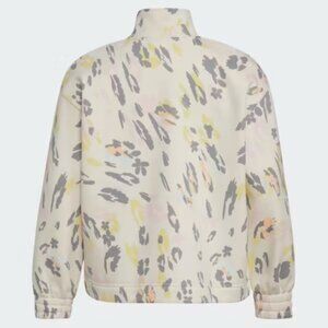 Adidas Teen‎ Girls Funnel Neck Pullover Jacket Print Pattern Light Cream 16 Cozy